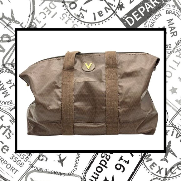 Mario Valentino Handbags - Mario Valentino Travel Duffel bag Brown PVC leather Unisex Authentic Vintage